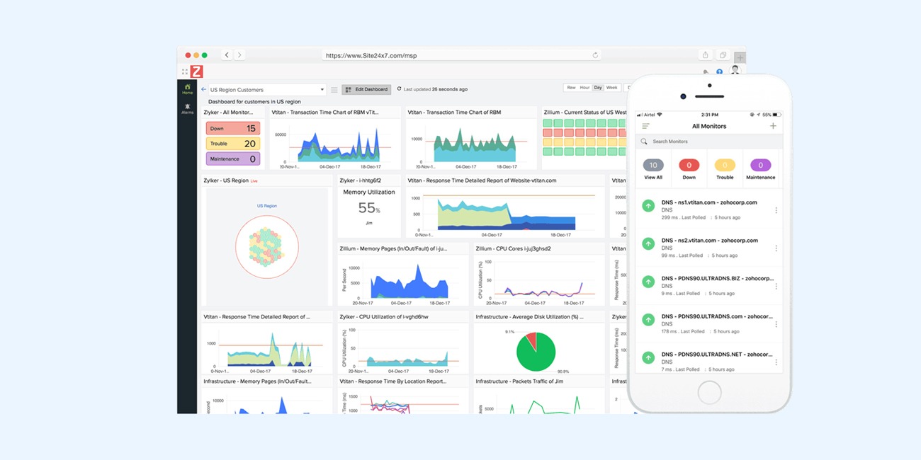 ManageEngine Site24x7 MSP | Bludis