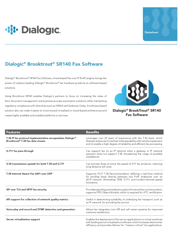 Dialogic scheda Fax SR140 | Bludis