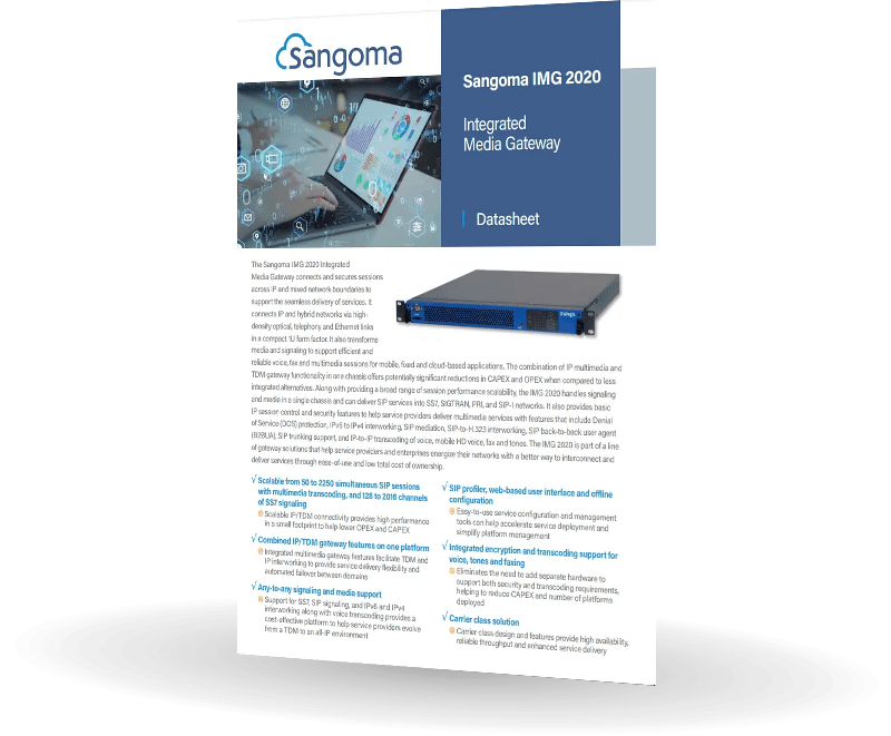 Datasheet Sangoma Integrated Media Gateway
