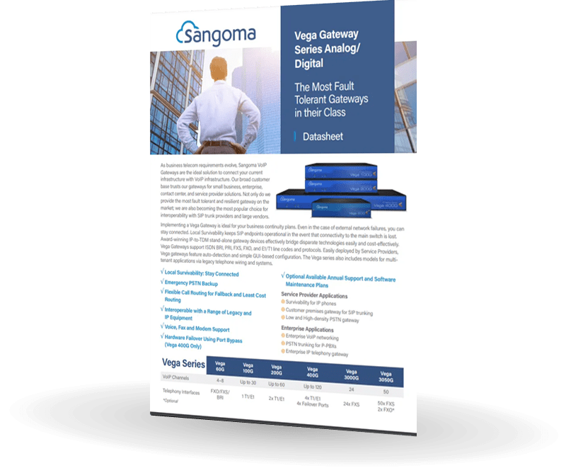 Datasheet Sangoma Vega