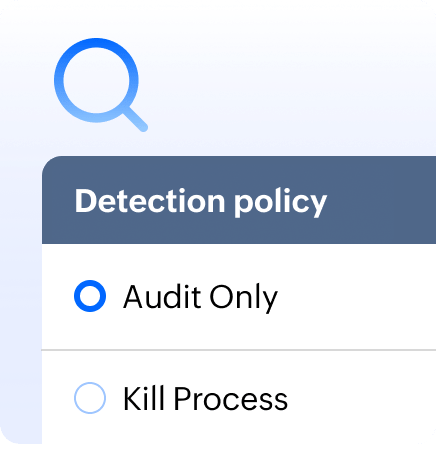 Flessibilità della modalità Audit e Kill | ManageEngine Ransomware Protection Plus | Bludis