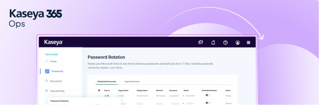 Kaseya 365 Ops | Network discovery and password rotation | Bludis