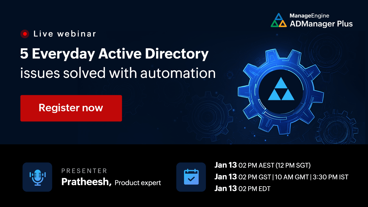 ManageEngine ADManager Plus | Webinar | Bludis